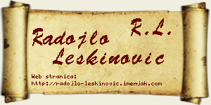 Radojlo Leškinović vizit kartica